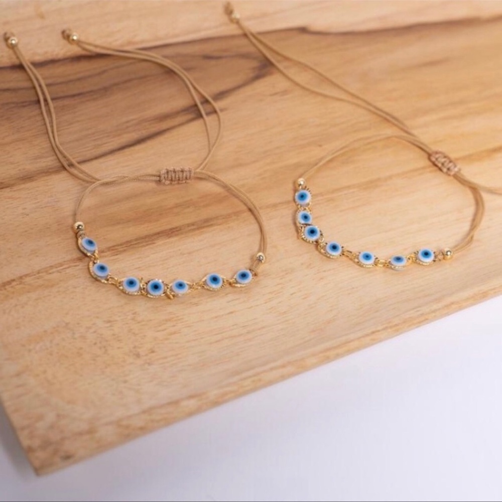 Evil Eye Friendship Bracelets, Bridal Gift Bracelets, 2inOne Evil Eye Adjustable